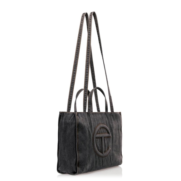 Medium Telfar Denim Shopper- Black
